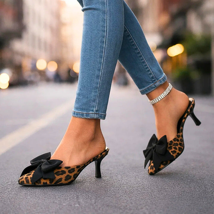Sienna - Leopard Comfort Bow Heels