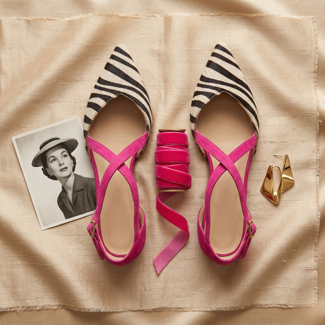 Fern - Ballet Flat Heels with Straps