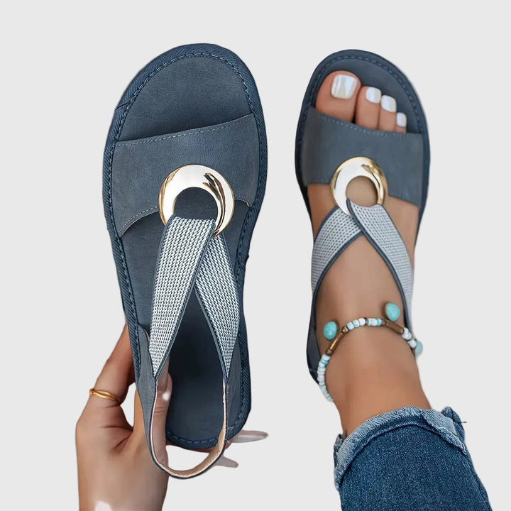 Skylar | Flat Sandals With Metal Buckle