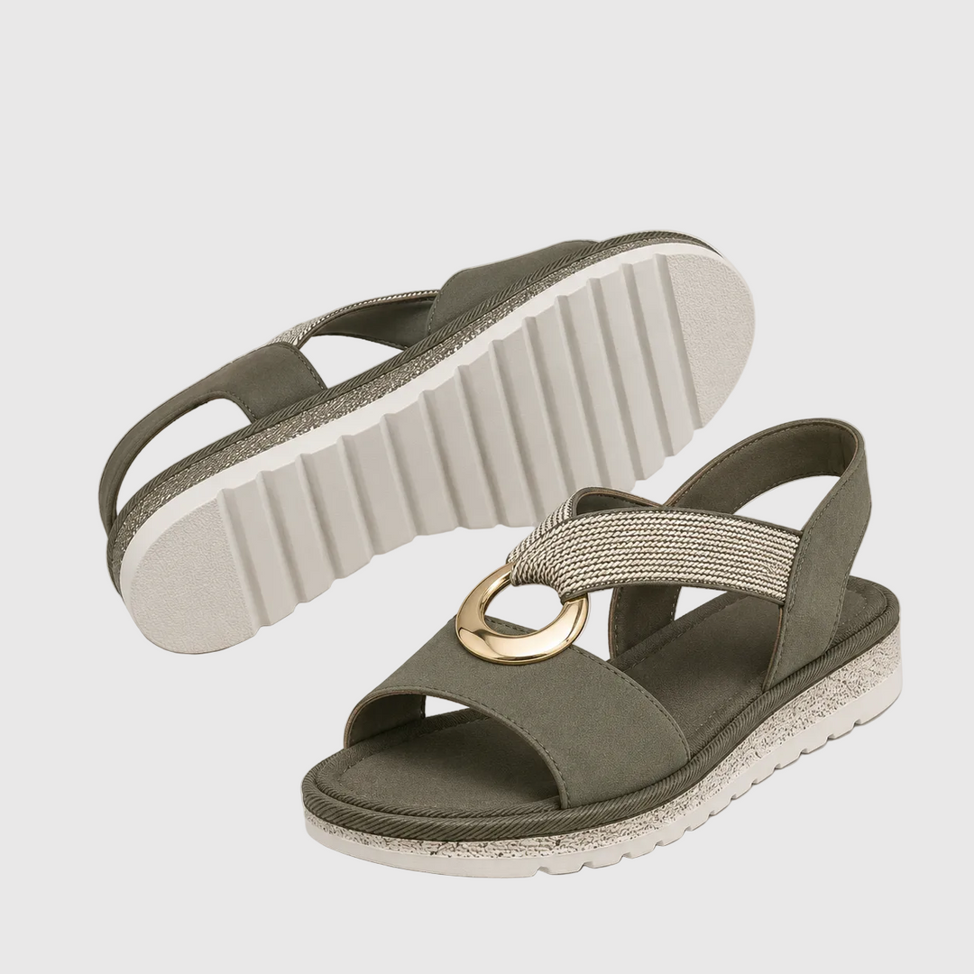 Skylar | Flat Sandals With Metal Buckle