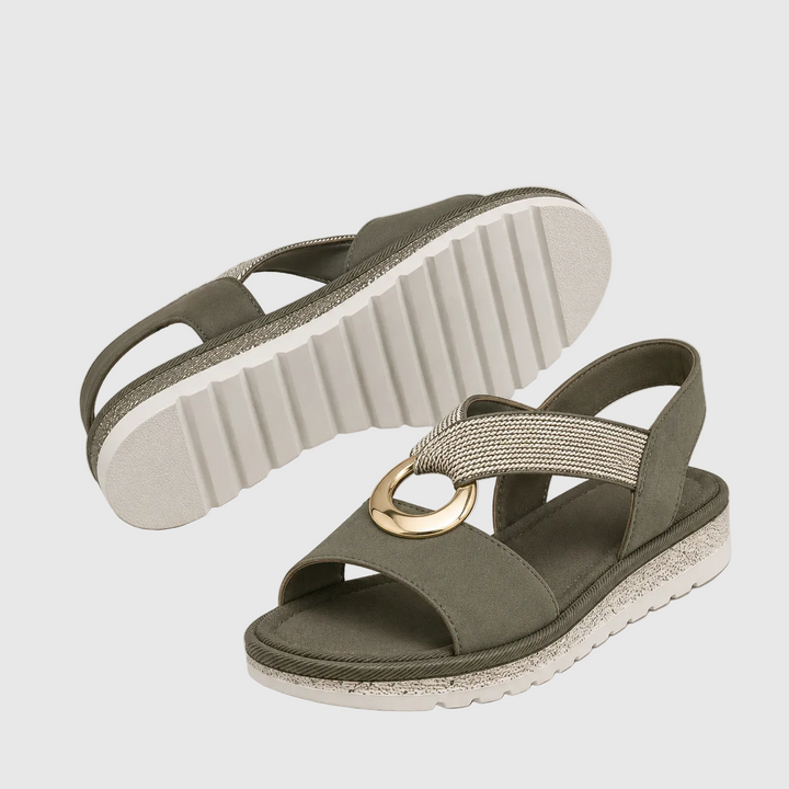 Skylar | Flat Sandals With Metal Buckle