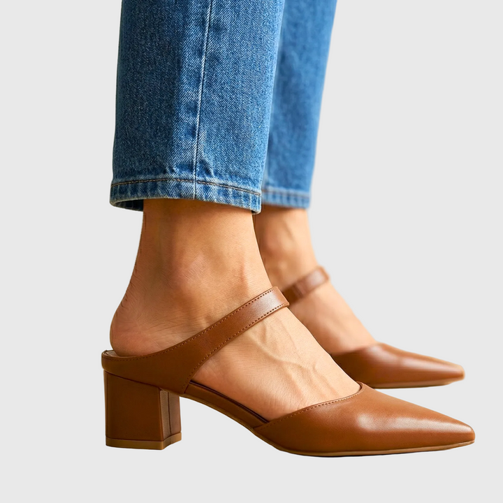 Valora Leather Slingback Orthopedic Heels