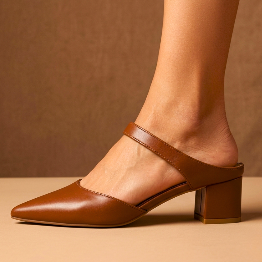 Valora Leather Slingback Orthopedic Heels