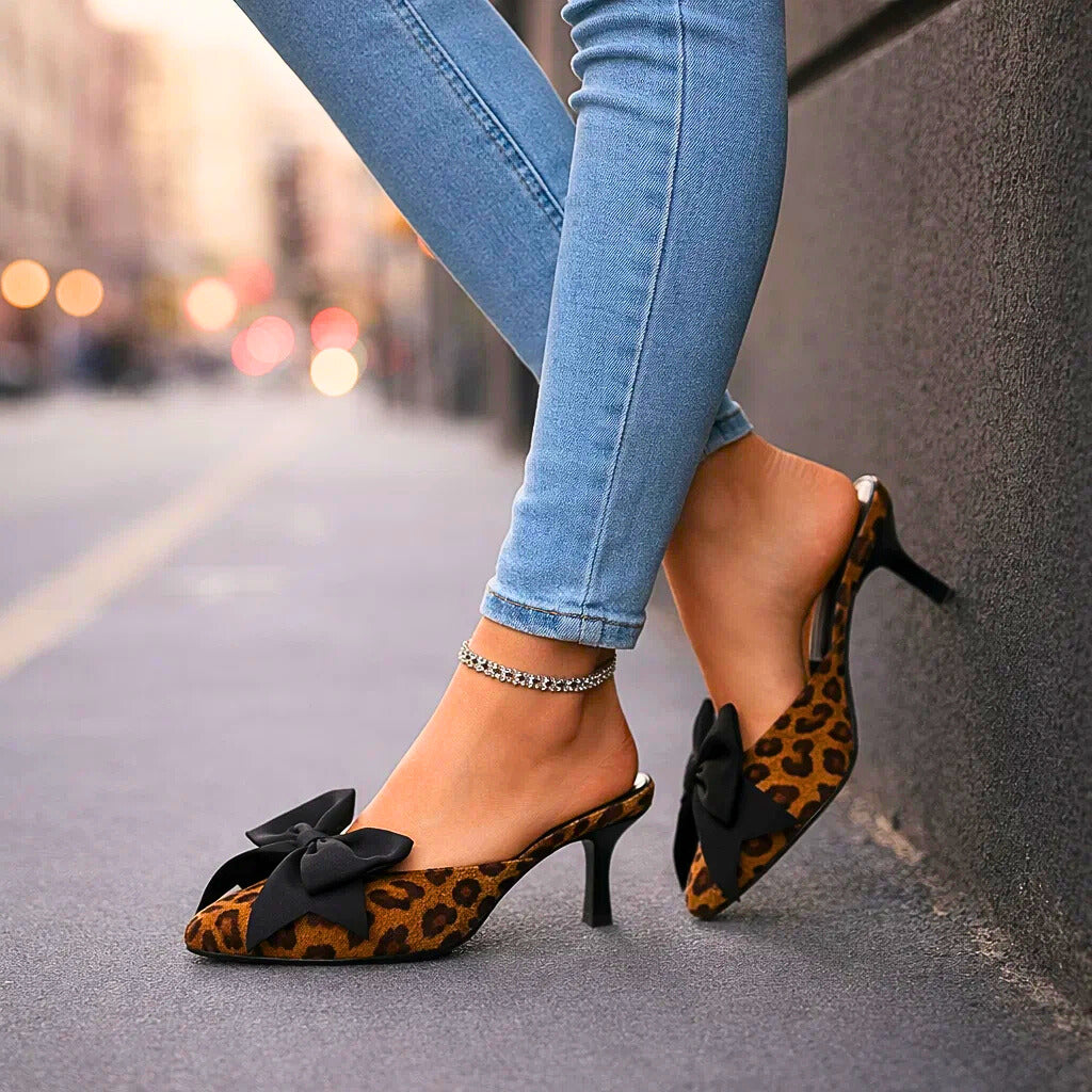 Sienna - Leopard Comfort Bow Heels